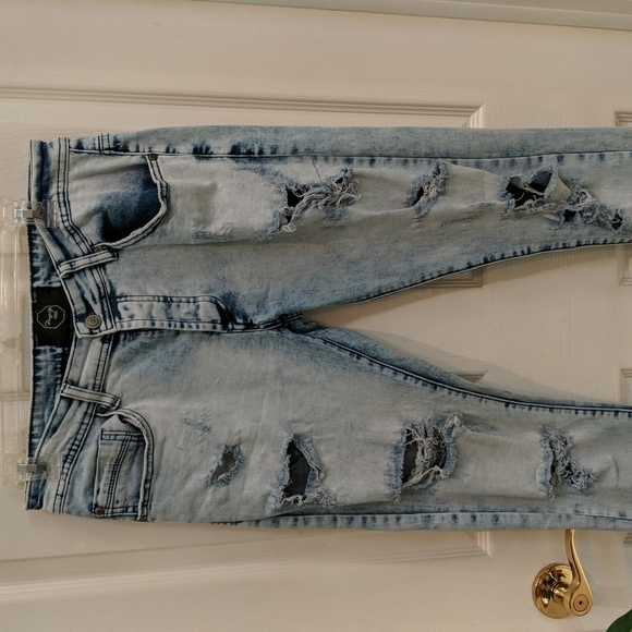 Project X Paris Men's Distressed Lightwash Jeans Size 32 - Picture 3 of 10